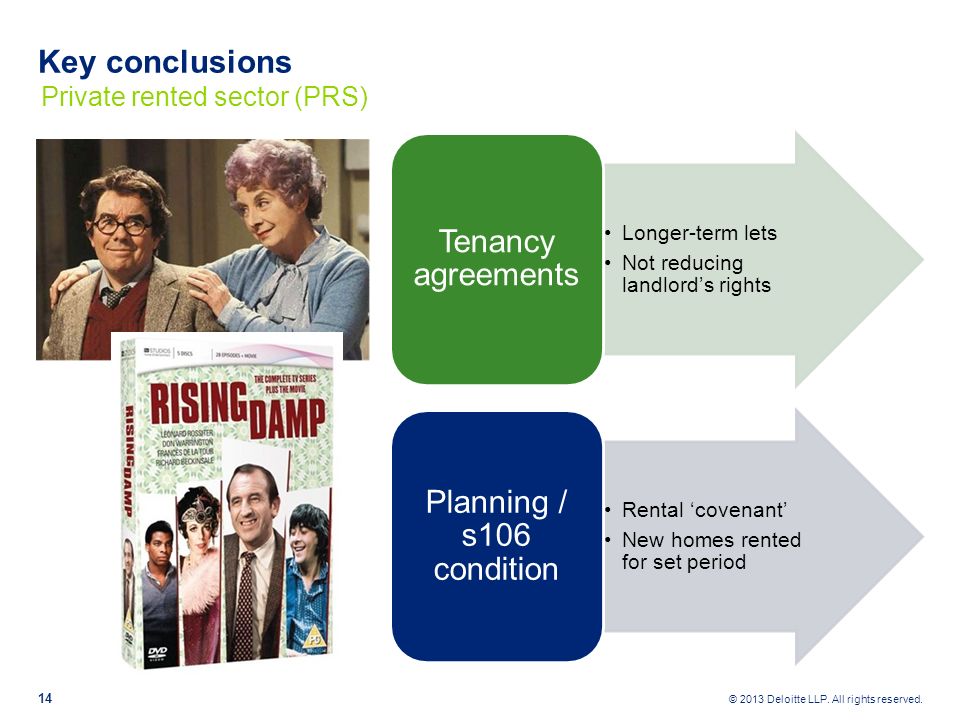 Key conclusions Private rented sector (PRS) Longer-term lets