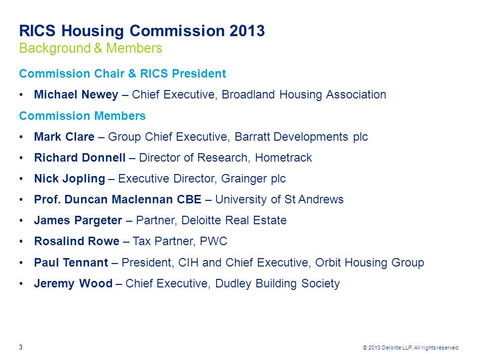 RICS Housing Commission 2013