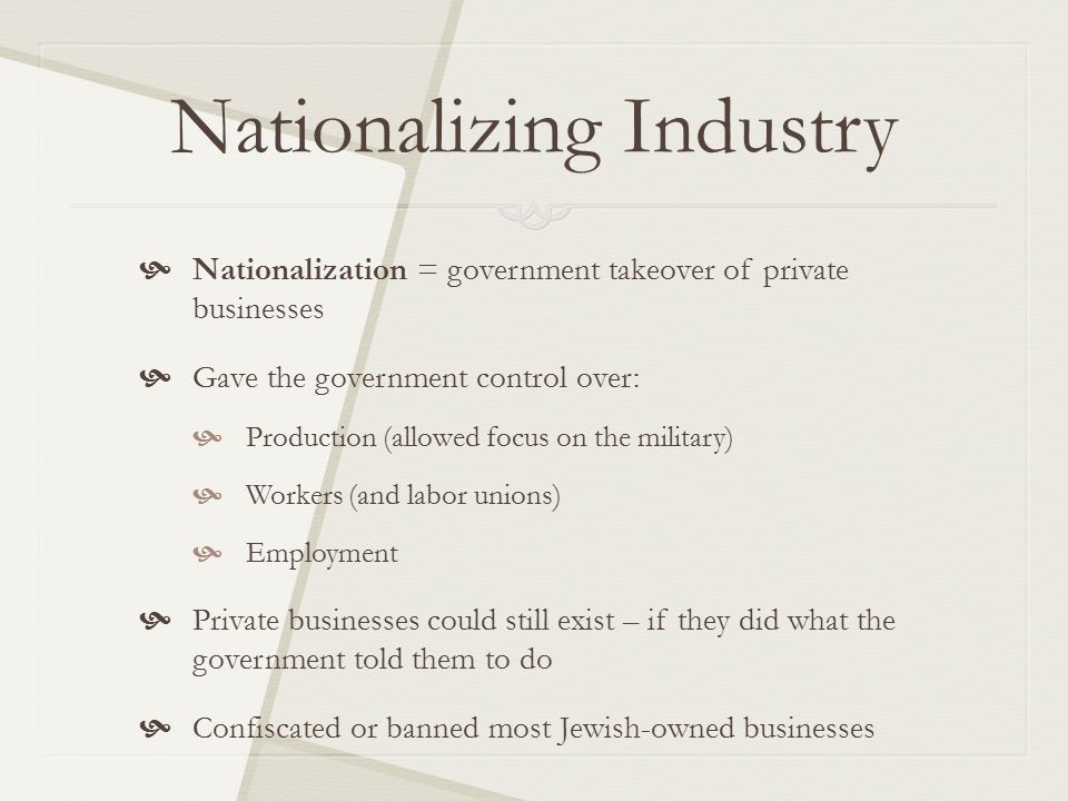 Nationalizing Industry