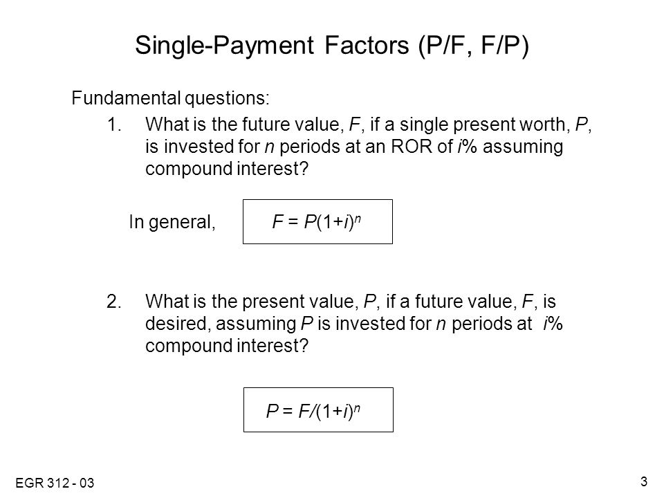 Single Payment Factors P F F P Ppt Video Online Download