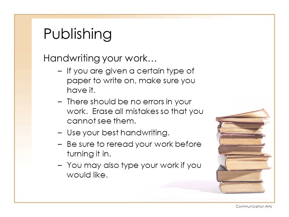Publishing Handwriting your work…