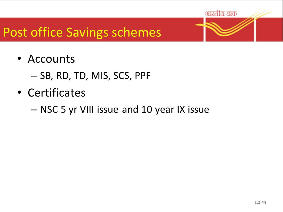 Post office Savings schemes