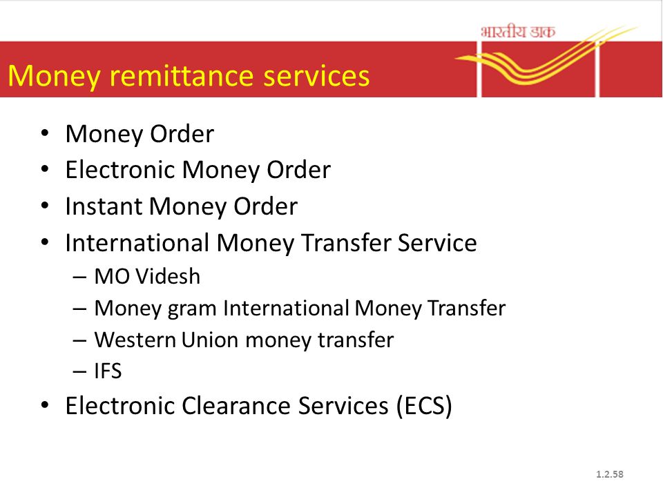 Money remittance services