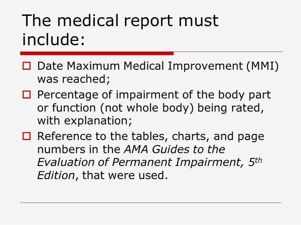 Whole Body Impairment Rating Chart