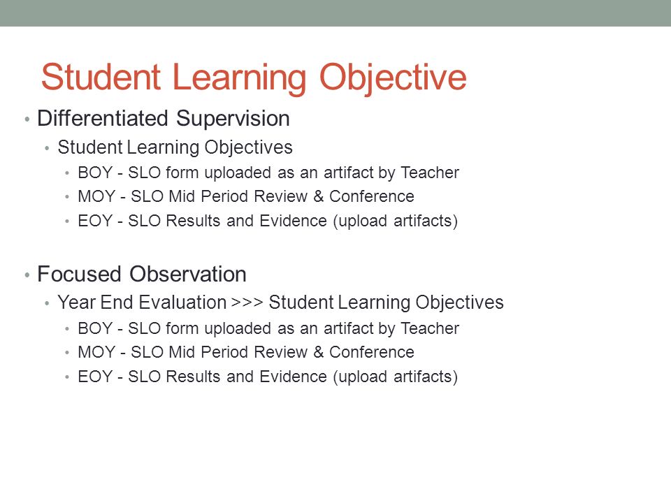 Student Learning Objective
