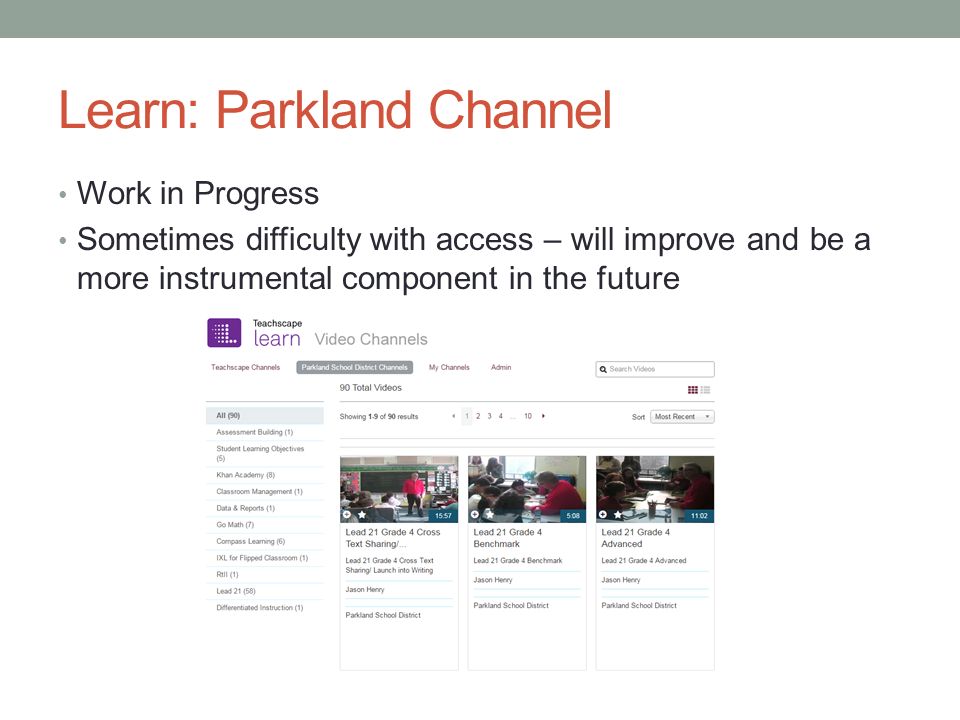 Learn: Parkland Channel