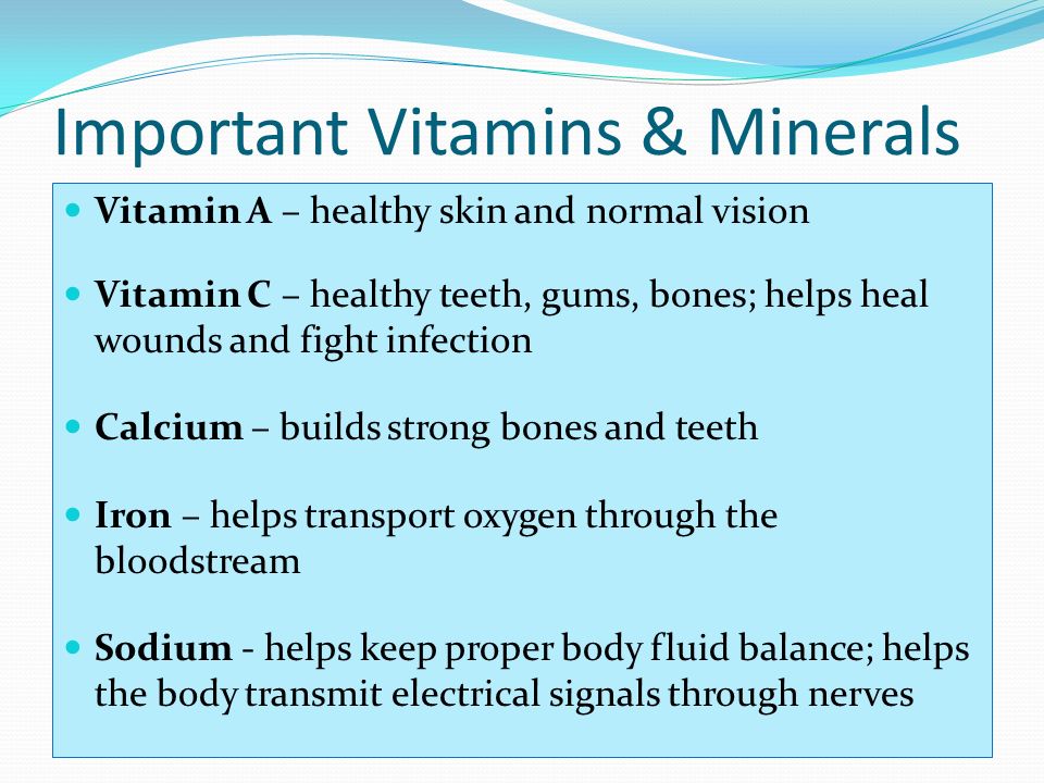 Important Vitamins & Minerals