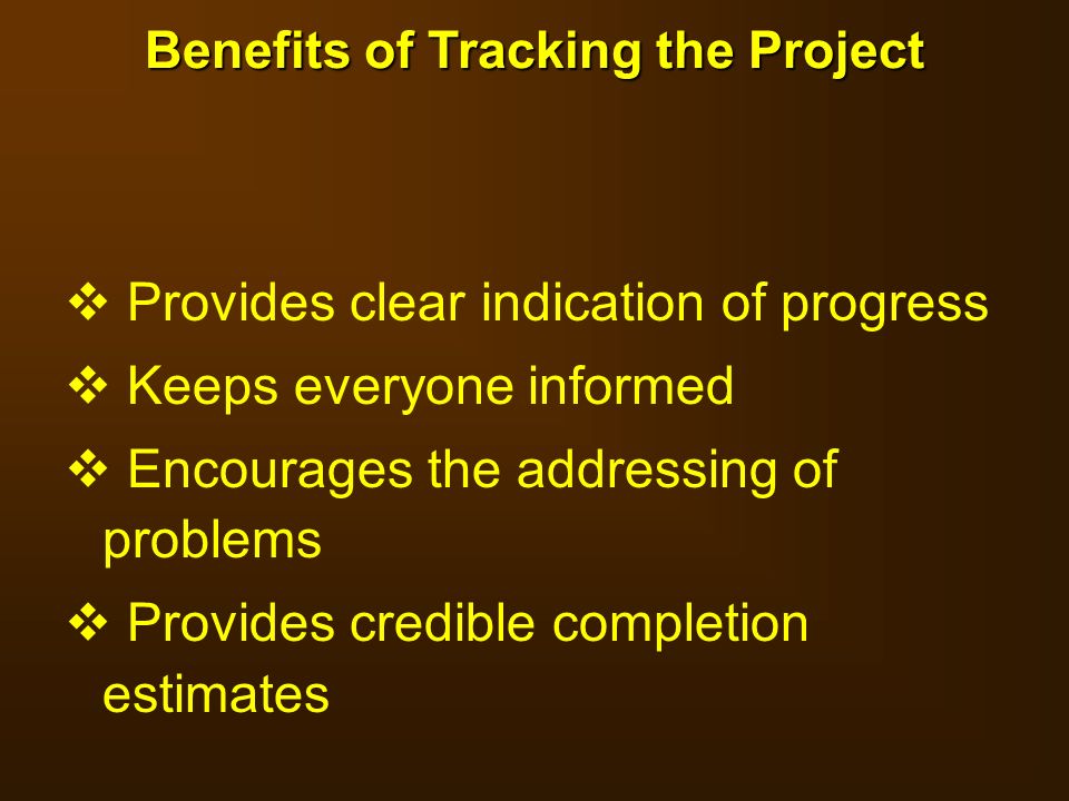 Benefits of Tracking the Project