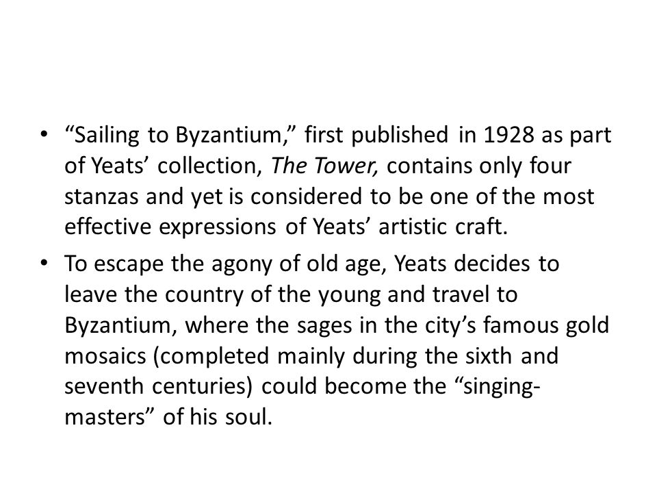 wb yeats sailing to byzantium analysis