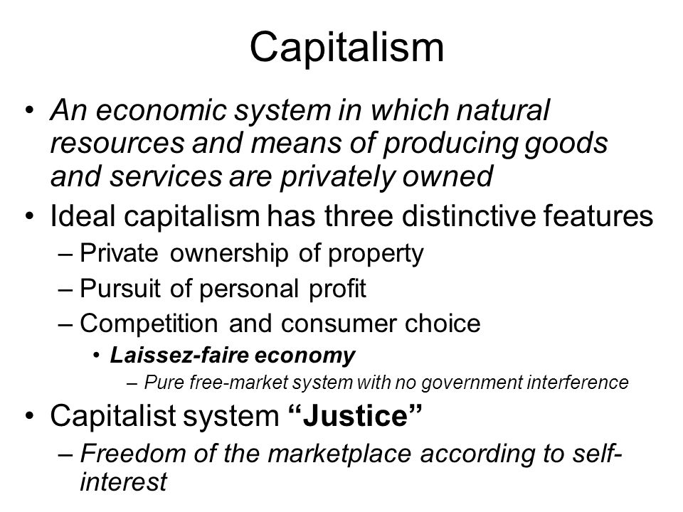 features of capitalist economy