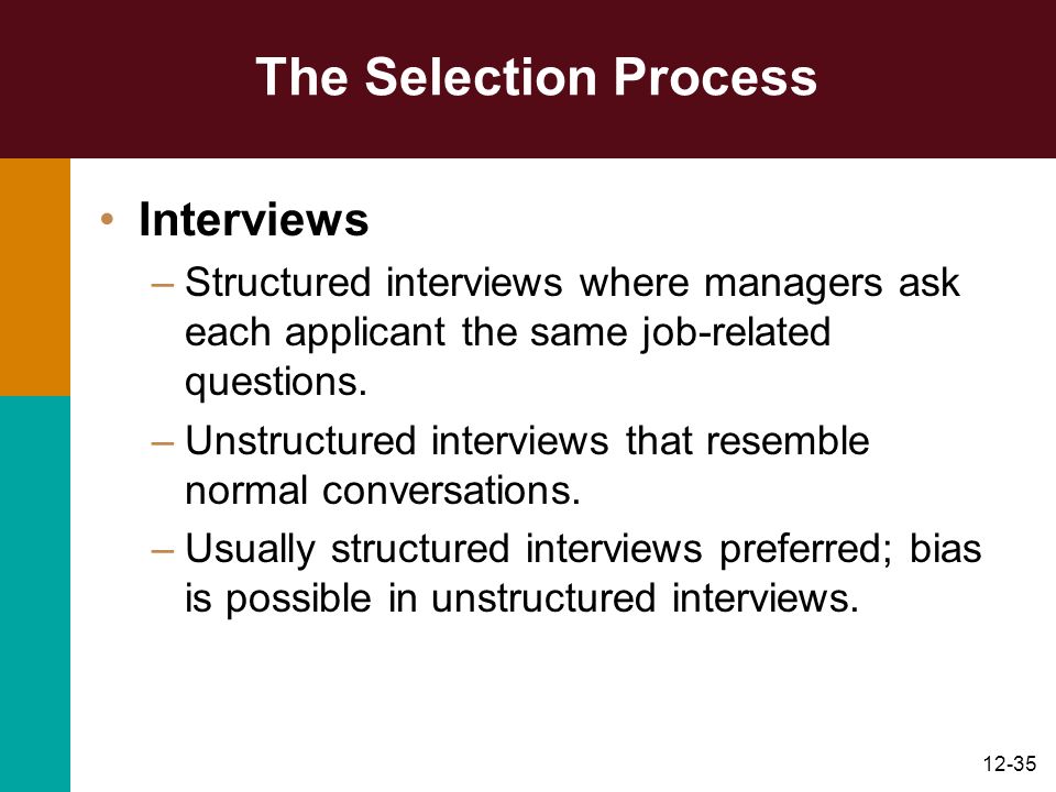 The Selection Process Interviews