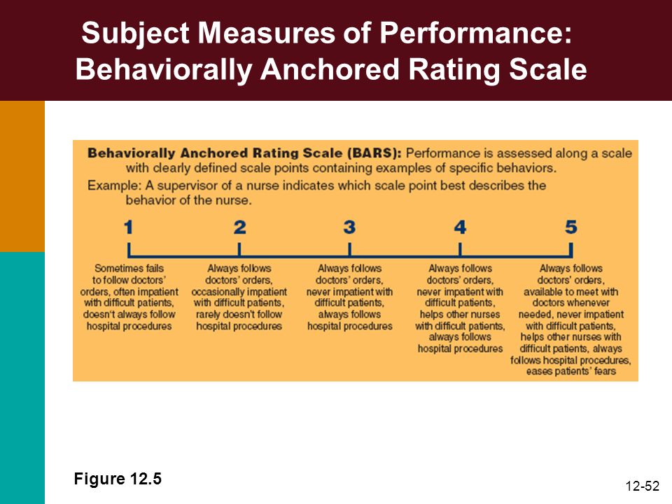Subject Measures of Performance: Behaviorally Anchored Rating Scale