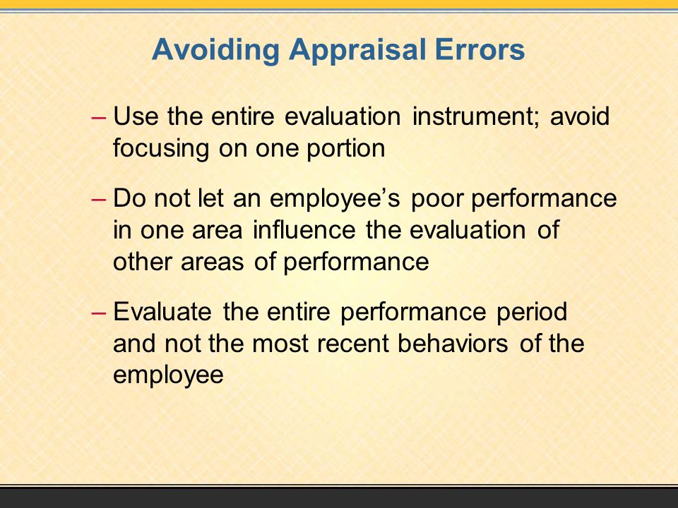 Avoiding Appraisal Errors