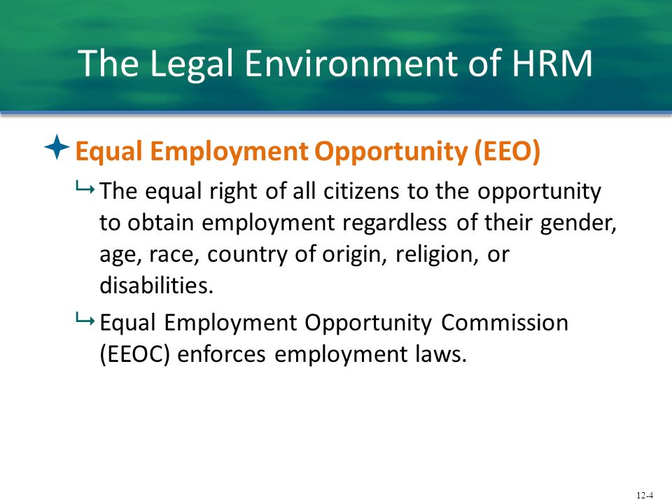 The Legal Environment of HRM