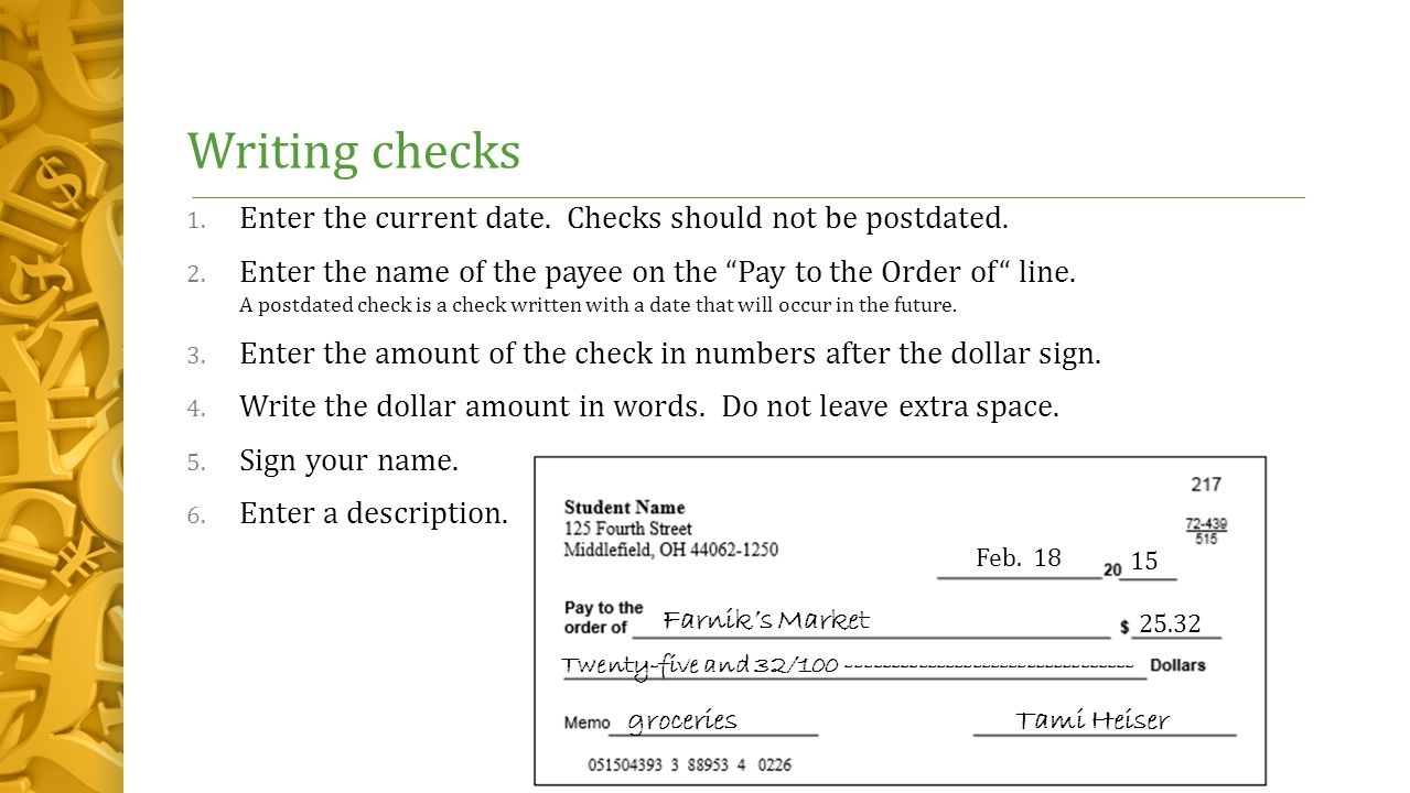 Chapter 29 – The Banking System Lesson 29-29: Checking Accounts - ppt