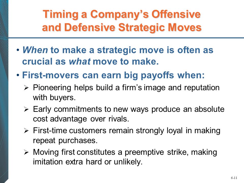 Timing a Company’s Offensive and Defensive Strategic Moves
