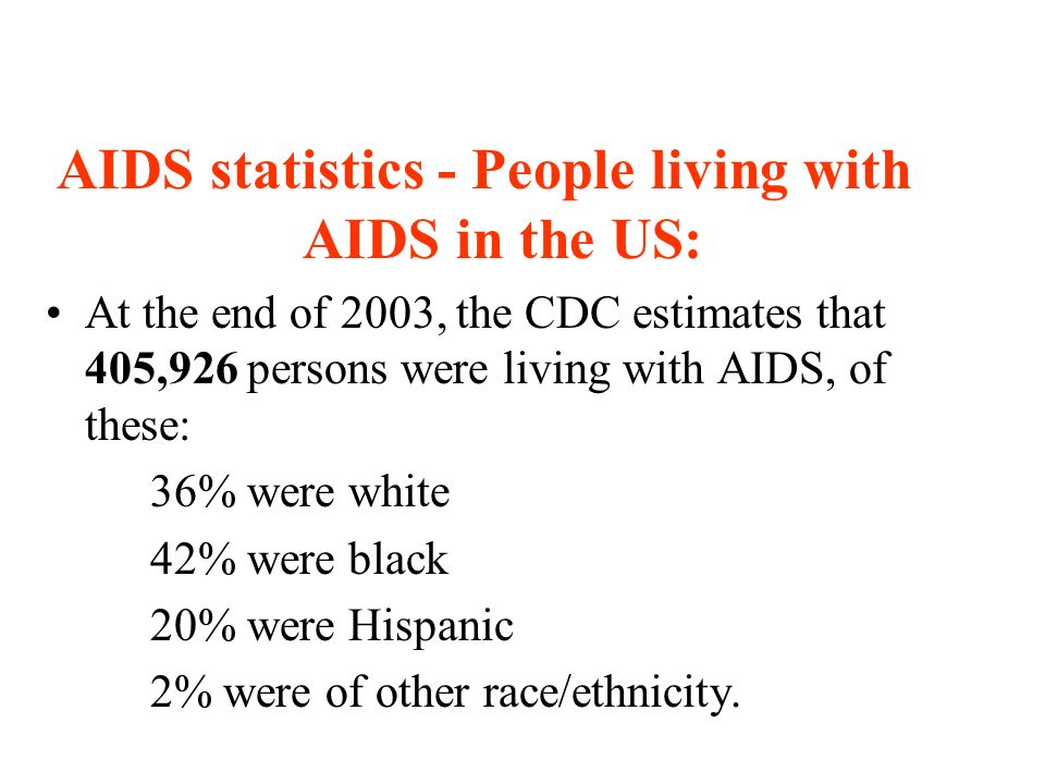 AIDS statistics - People living with AIDS in the US: