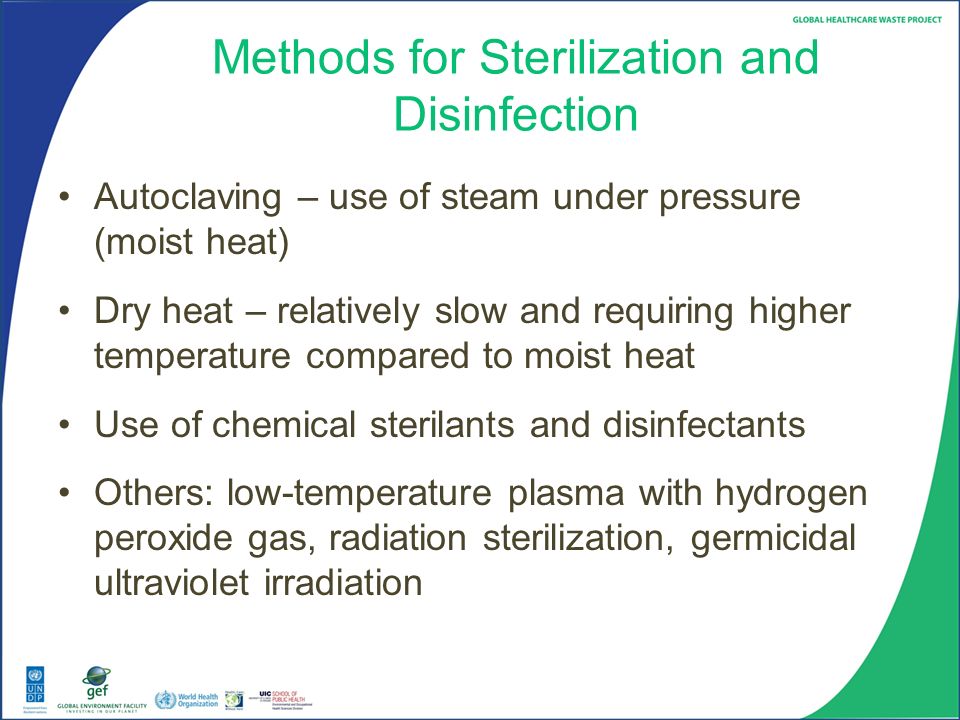 Methods for Sterilization and Disinfection
