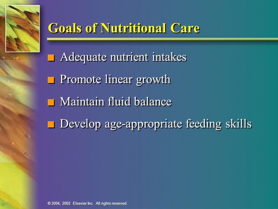 Goals of Nutritional Care