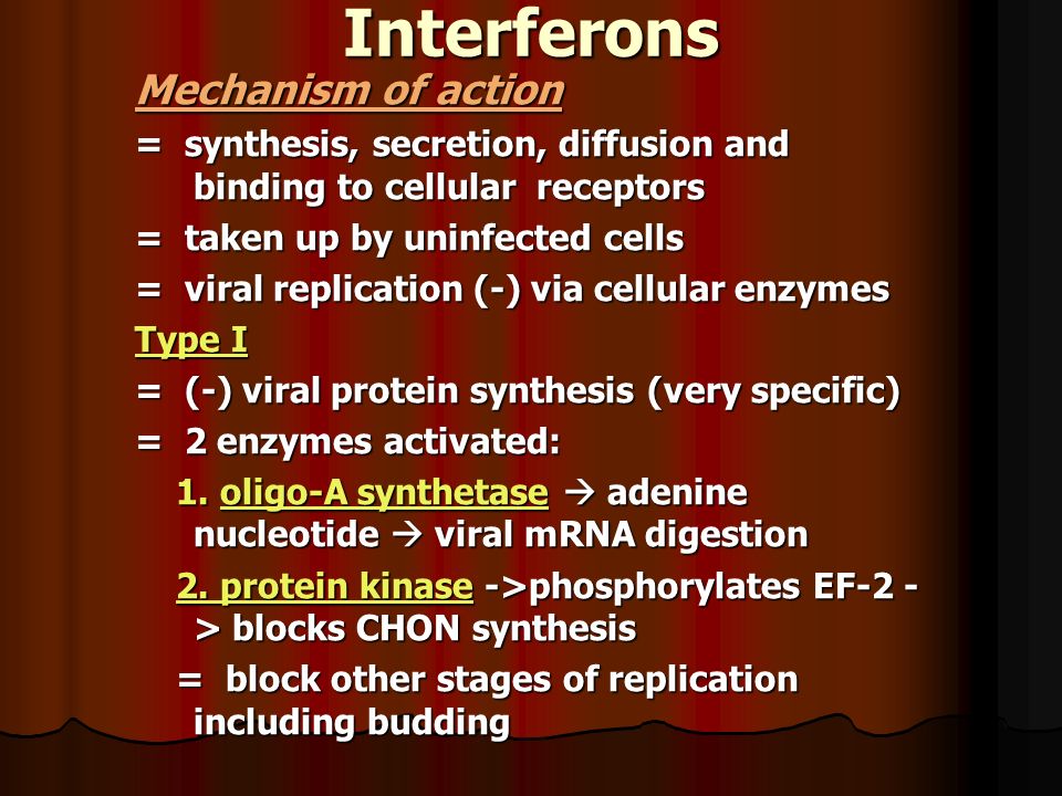 Interferons Mechanism of action