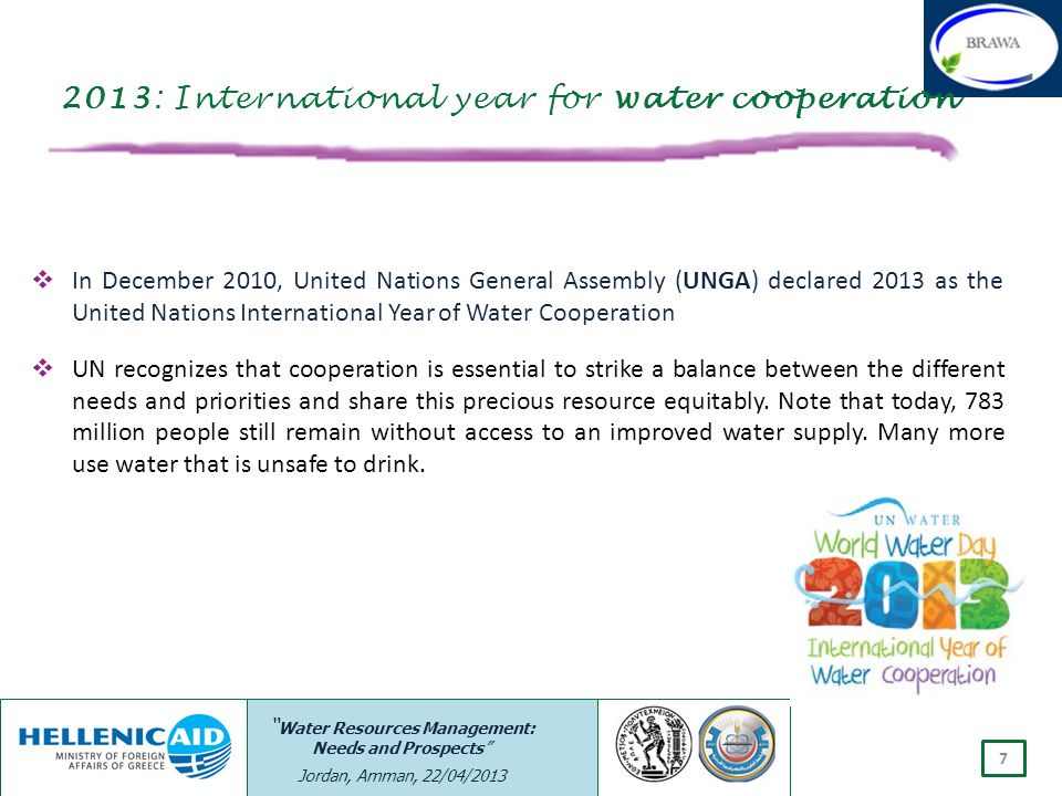 2013: International year for water cooperation