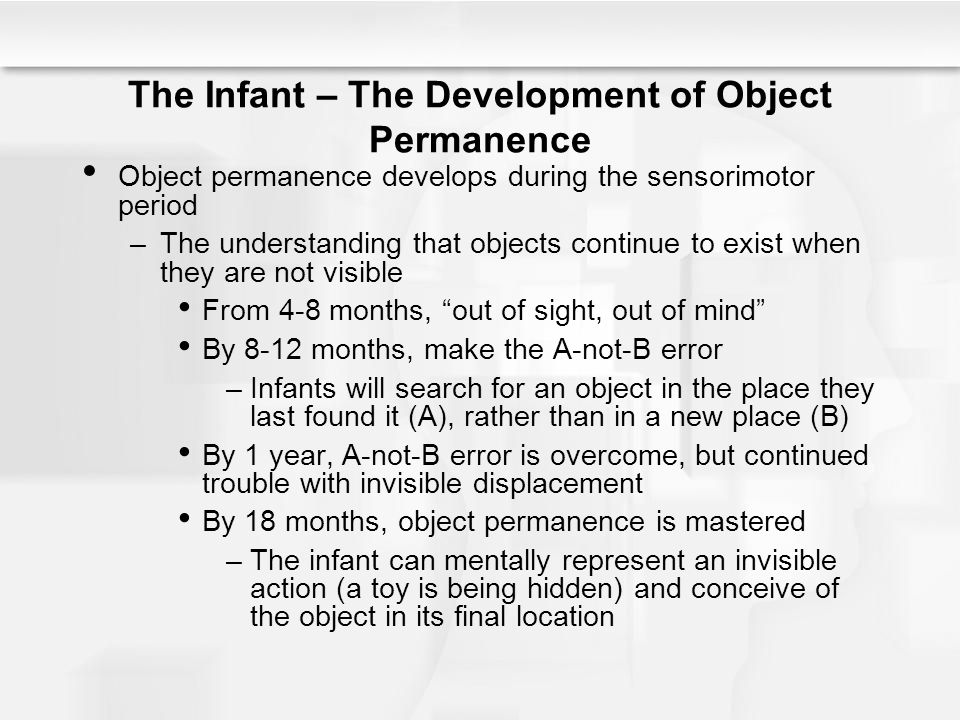 at what stage does object permanence develop