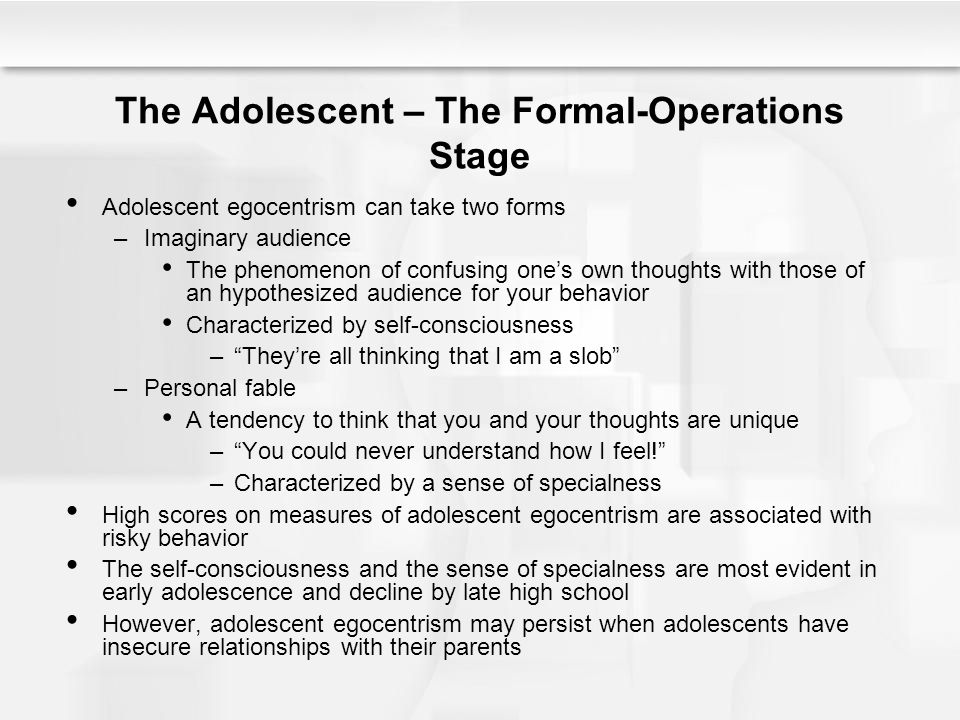 The Adolescent – The Formal-Operations Stage