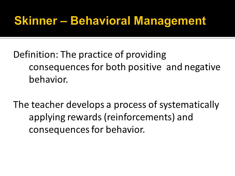 define behavioural management theory