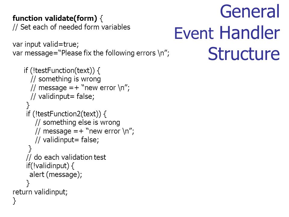 General Event Handler Structure