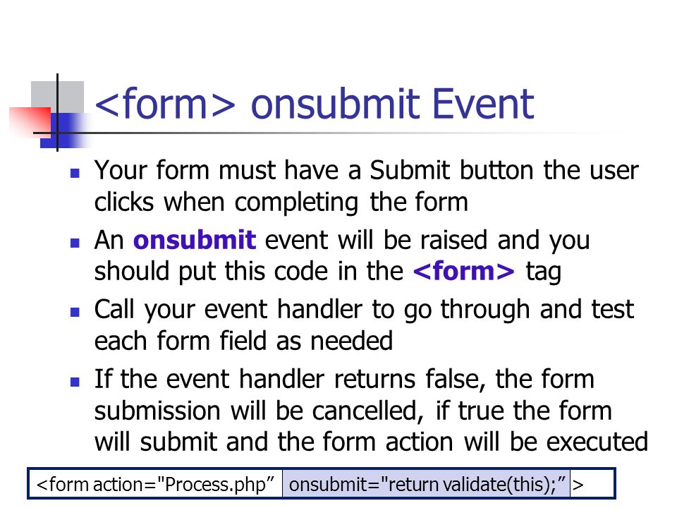 <form> onsubmit Event