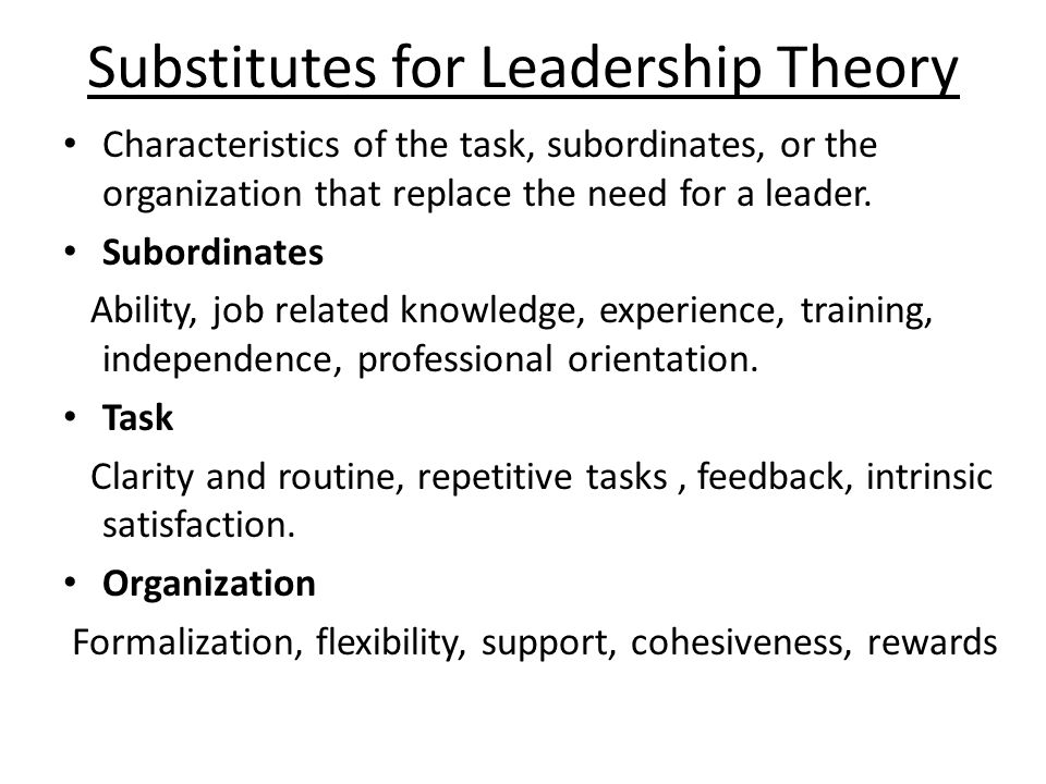 leadership substitutes theory