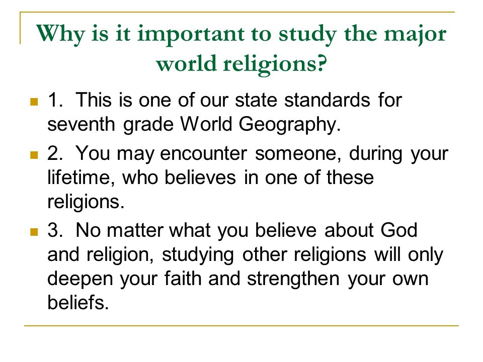 why is it important to study religion in school