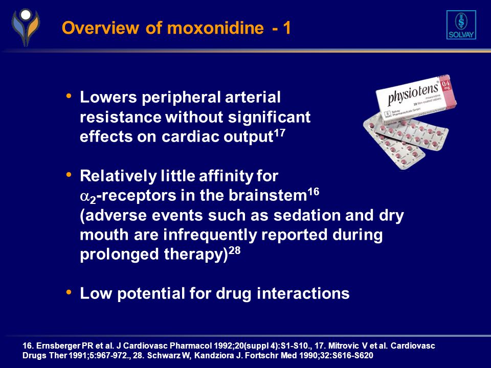 what are the side effects of moxonidine