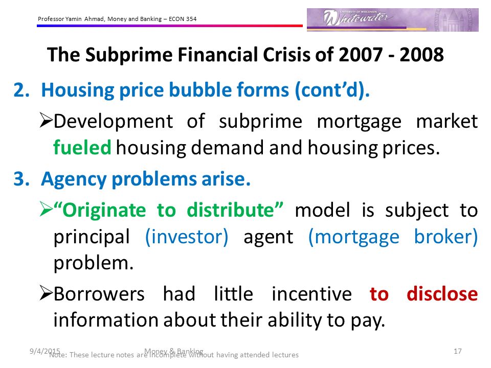 The Subprime Financial Crisis of