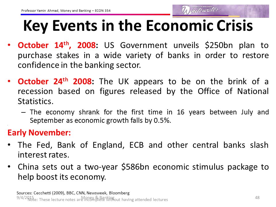 Key Events in the Economic Crisis