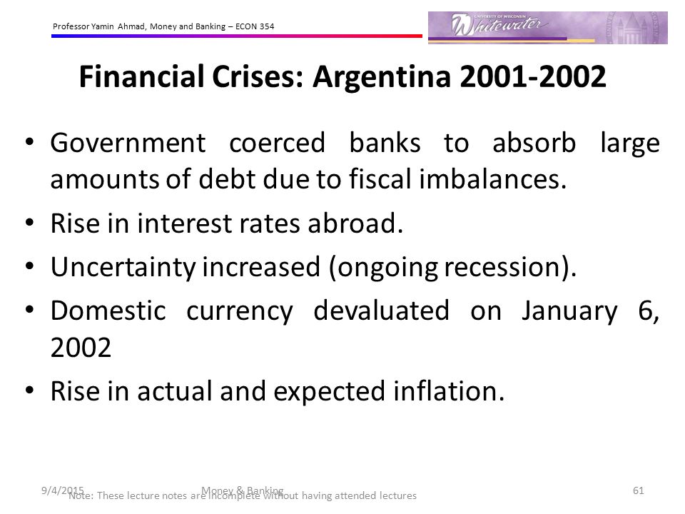 Financial Crises: Argentina