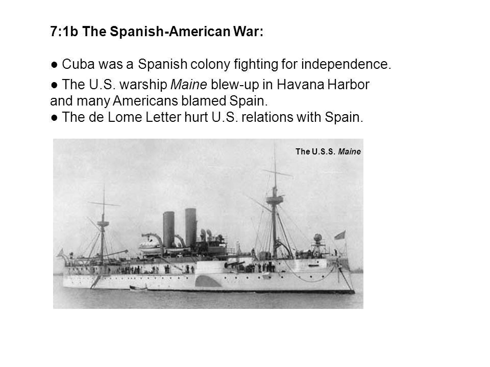 7:1b The Spanish-American War: