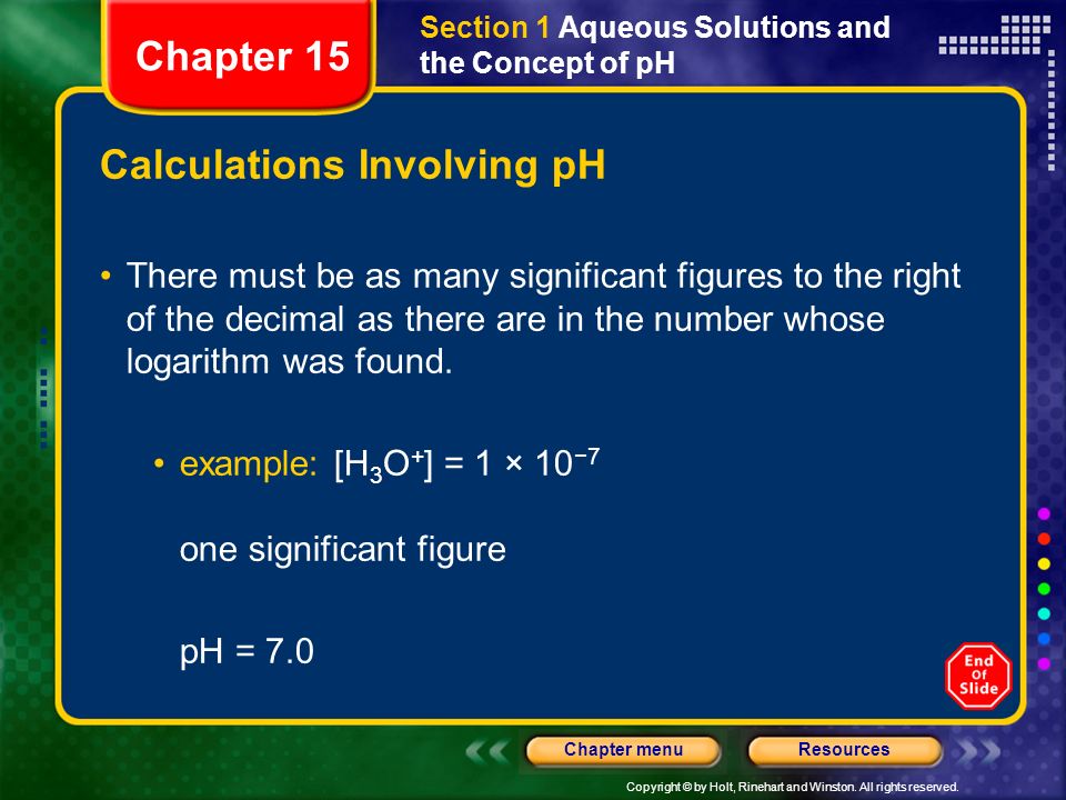 Calculations Involving pH