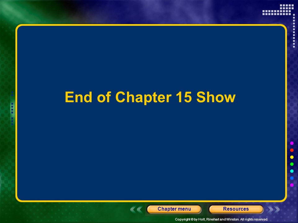 End of Chapter 15 Show