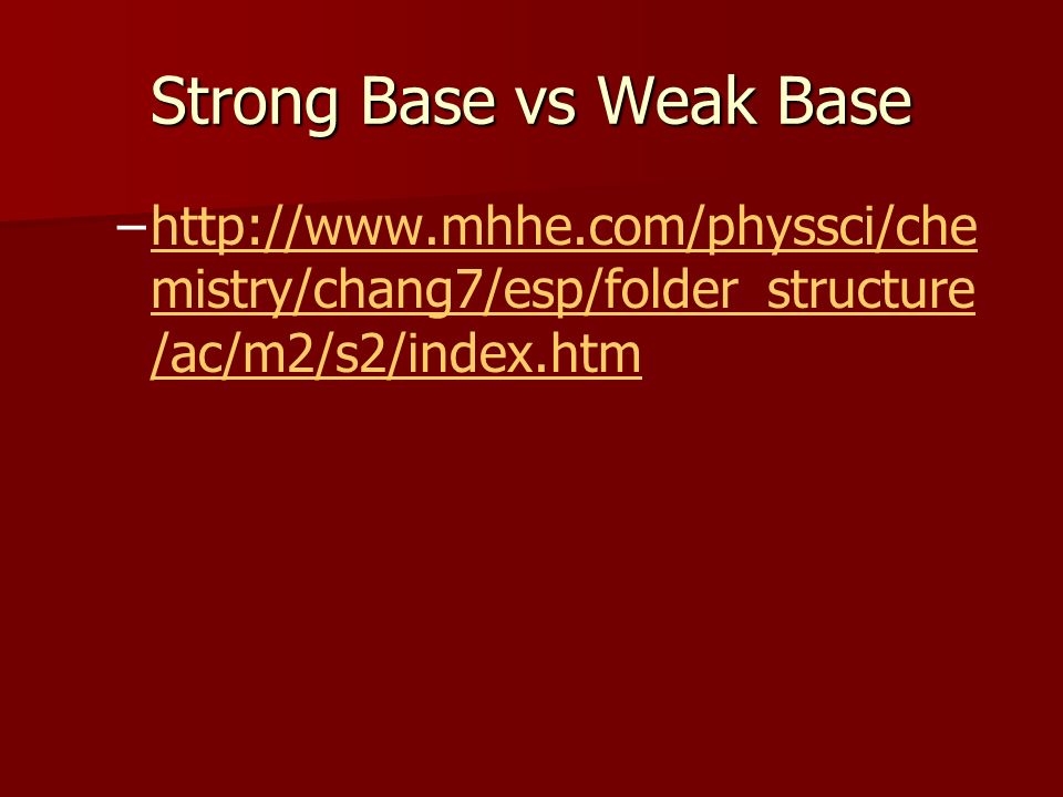 Strong Base vs Weak Base