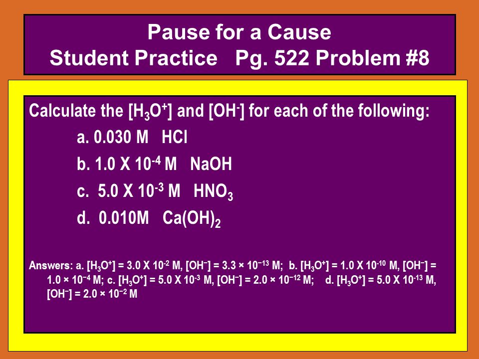 Pause for a Cause Student Practice Pg. 522 Problem #8