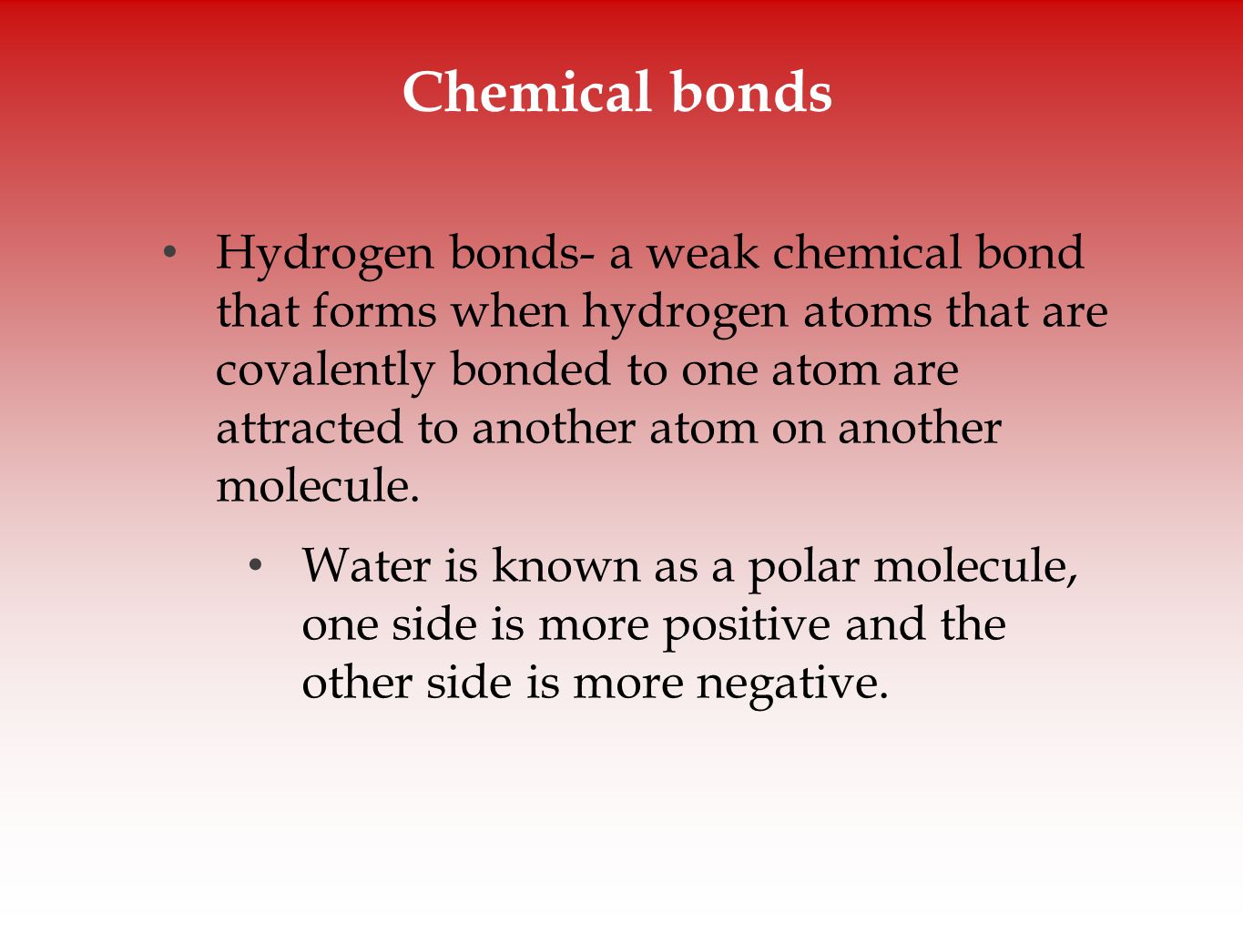 Chemical bonds