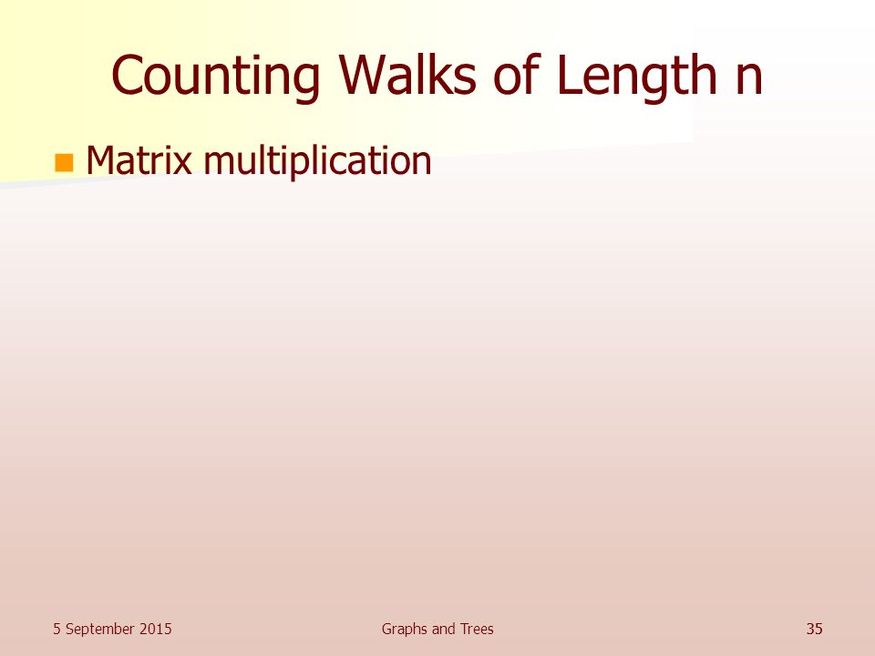 Counting Walks of Length n