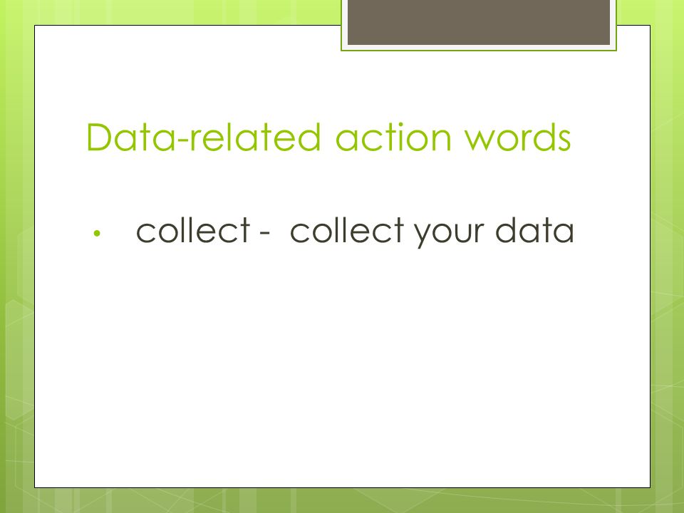 Data-related action words