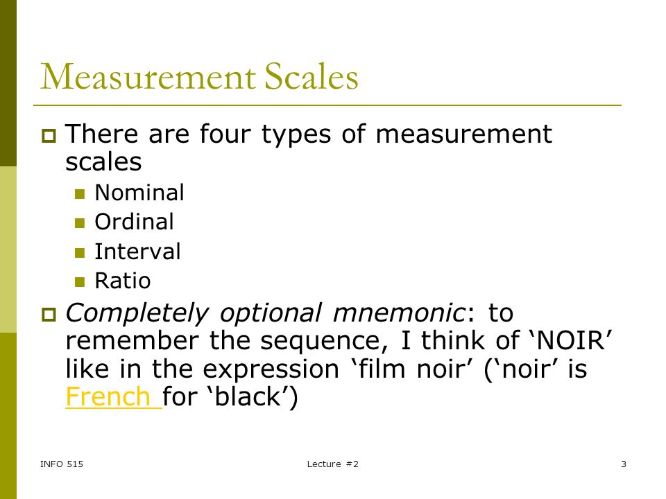 four types of scales
