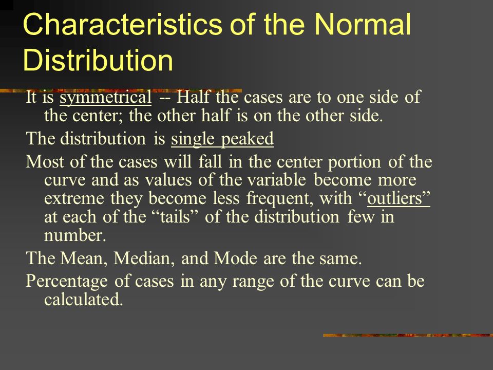 Characteristics of the Normal Distribution