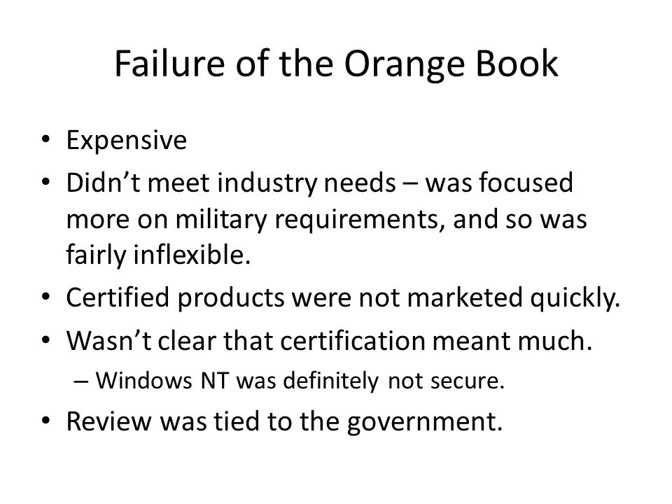 Failure of the Orange Book