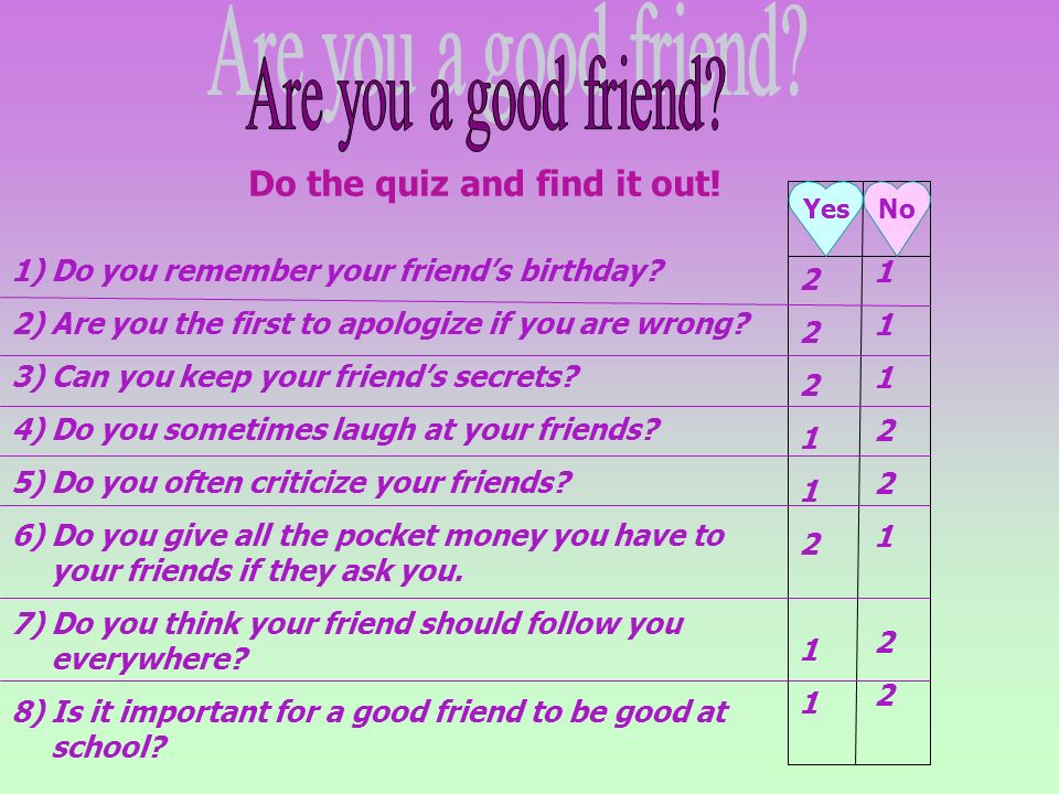Are you a good friend Do the quiz and find it out! 