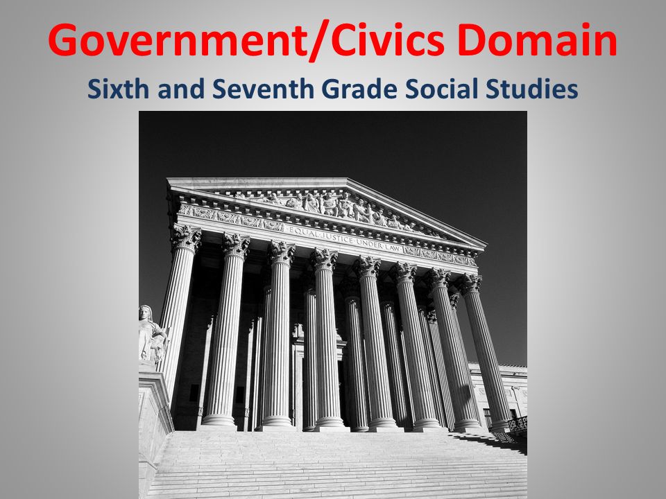 Government/Civics Domain Sixth and Seventh Grade Social Studies