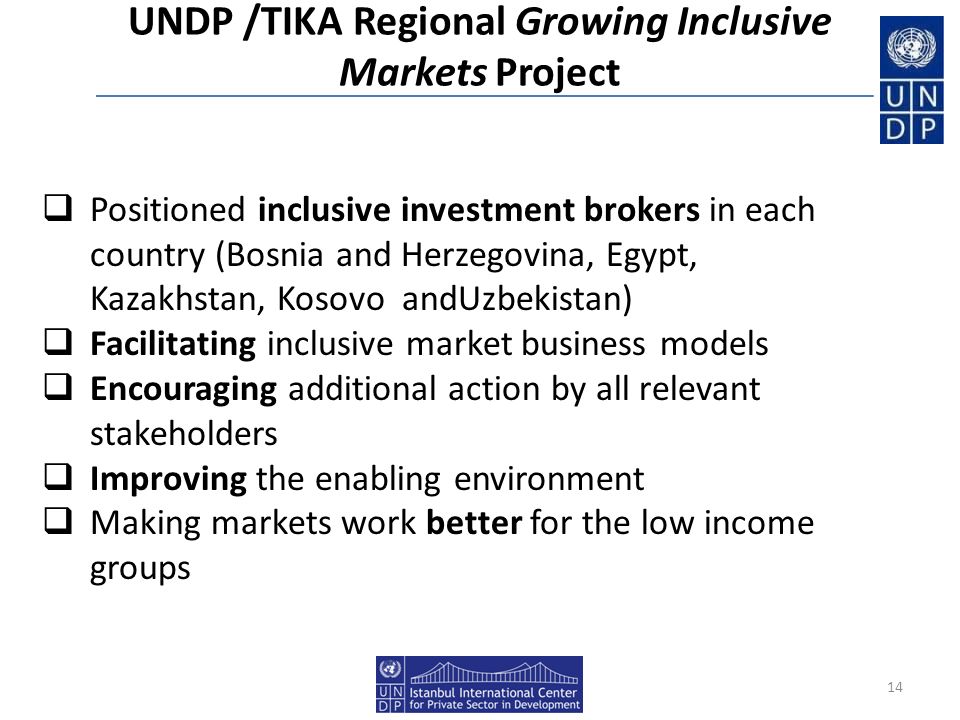 UNDP /TIKA Regional Growing Inclusive Markets Project